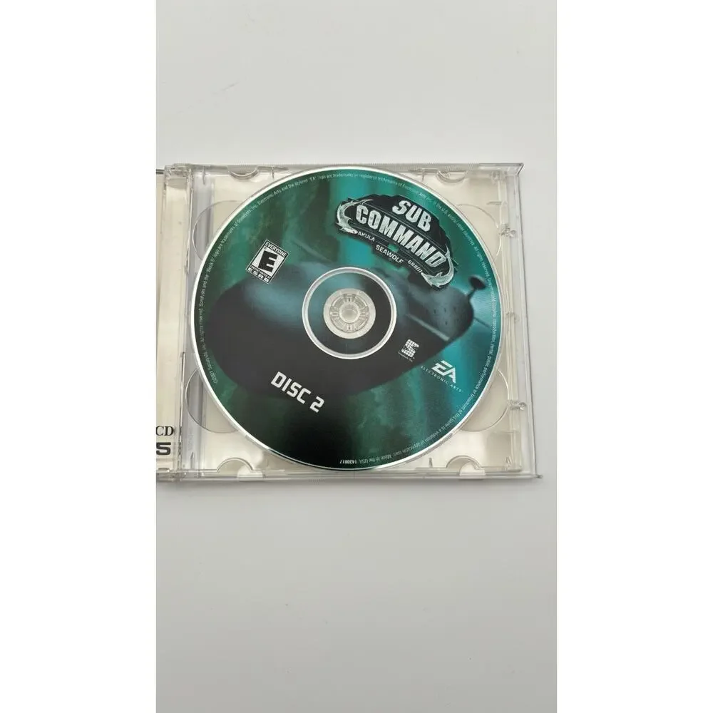 Sub Command Akula Seawolf 2 Disc Set PC 2001 Video Game CD-Rom. VG Condition.
